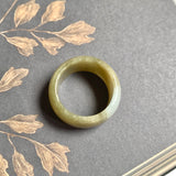 19.2mm A-Grade Natural Yellowish Green Jadeite Ring Band No: 161668