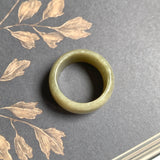 19.2mm A-Grade Natural Yellowish Green Jadeite Ring Band No: 161668