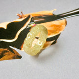 17.4mm A-Grade Natural Yellow Jadeite Ring Band No.161812