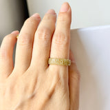 17.4mm A-Grade Natural Yellow Jadeite Ring Band No.161812
