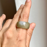 19.2mm A-Grade Natural Yellowish Green Jadeite Ring Band No: 161668