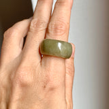 19.2mm A-Grade Natural Yellowish Green Jadeite Ring Band No: 161668