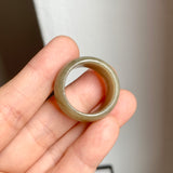 19.2mm A-Grade Natural Yellowish Green Jadeite Ring Band No: 161668