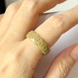 17.4mm A-Grade Natural Yellow Jadeite Ring Band No.161811