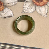 19.2mm A-Grade Natural Dark Green Jadeite Ring Band No: 161550