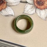 19.2mm A-Grade Natural Dark Green Jadeite Ring Band No: 161550