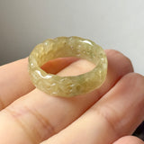 17.4mm A-Grade Natural Yellow Jadeite Ring Band No.161811