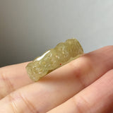 17.4mm A-Grade Natural Yellow Jadeite Ring Band No.161811