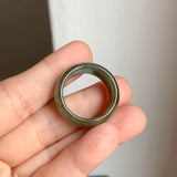 19.2mm A-Grade Natural Dark Green Jadeite Ring Band No: 161550