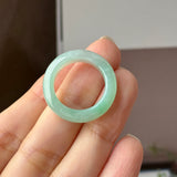 17.4mm A-Grade Natural Moss On Snow Jadeite Ring Band No. 162561