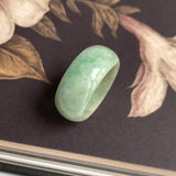 19.2mm A-Grade Natural Light Green Jadeite Ring Band No: 161556