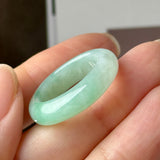17.4mm A-Grade Natural Moss On Snow Jadeite Ring Band No. 162561