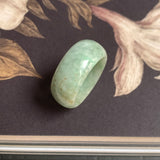 19.2mm A-Grade Natural Light Green Jadeite Ring Band No: 161556