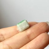A-Grade Natural Moss On Snow Jadeite Barrel No.172561