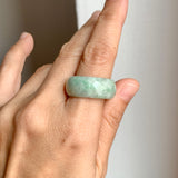 19.2mm A-Grade Natural Light Green Jadeite Ring Band No: 161556