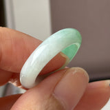 17.4mm A-Grade Natural Moss On Snow Jadeite Ring Band No. 162562