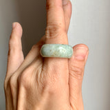 19.2mm A-Grade Natural Light Green Jadeite Ring Band No: 161556