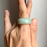 19.2mm A-Grade Natural Light Green Jadeite Ring Band No: 161556