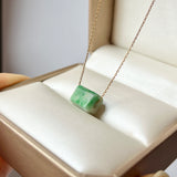 A-Grade Natural Moss On Snow Jadeite Barrel No.172561