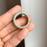 19.2mm A-Grade Natural Light Green Jadeite Ring Band No: 161556