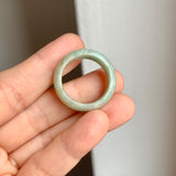 19.2mm A-Grade Natural Light Green Jadeite Ring Band No: 161556