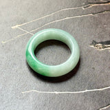 16.9mm A-Grade Natural Moss On Snow Jadeite Ring Band No. 162564