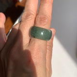 19.3mm A-Grade Natural Bluish Green Jadeite Ring Band No: 161551