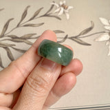 19.3mm A-Grade Natural Bluish Green Jadeite Ring Band No: 161551