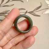 19.3mm A-Grade Natural Bluish Green Jadeite Ring Band No: 161551