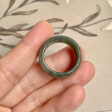19.3mm A-Grade Natural Bluish Green Jadeite Ring Band No: 161551