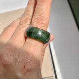 19.3mm A-Grade Natural Dark Green Jadeite Ring Band No: 161552