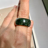 19.3mm A-Grade Natural Dark Green Jadeite Ring Band No: 161552