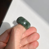 19.3mm A-Grade Natural Dark Green Jadeite Ring Band No: 161552