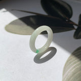 17.4mm A-Grade Natural Moss On Snow Abacus Ring Band No.162212
