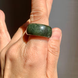 19.3mm A-Grade Natural Dark Green Jadeite Ring Band No: 161568