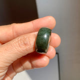 19.3mm A-Grade Natural Dark Green Jadeite Ring Band No: 161568