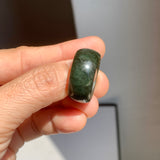 19.3mm A-Grade Natural Dark Green Jadeite Ring Band No: 161568