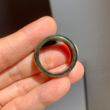 19.3mm A-Grade Natural Dark Green Jadeite Ring Band No: 161568