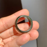 19.3mm A-Grade Natural Dark Green Jadeite Ring Band No: 161568