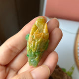 A-Grade Natural Green & Yellow Jadeite Ancient Ruins Pendant/ Display No.172246