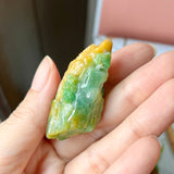 A-Grade Natural Green & Yellow Jadeite Ancient Ruins Pendant/ Display No.172246