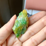 A-Grade Natural Green & Yellow Jadeite Ancient Ruins Pendant/ Display No.172246