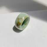 19.3mm A-Grade Natural Light Green Jadeite Ring Band No: 161573