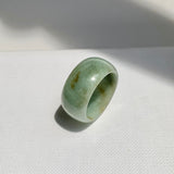 19.3mm A-Grade Natural Light Green Jadeite Ring Band No: 161573