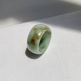 19.3mm A-Grade Natural Light Green Jadeite Ring Band No: 161573