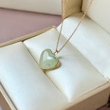 A-Grade Natural Light Green Jadeite Love Pendant No. 172855