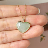 A-Grade Natural Light Green Jadeite Love Pendant No. 172855