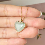 A-Grade Natural Light Green Jadeite Love Pendant No. 172855