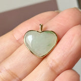 A-Grade Natural Light Green Jadeite Love Pendant No. 172855