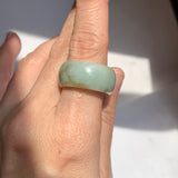 19.3mm A-Grade Natural Light Green Jadeite Ring Band No: 161573